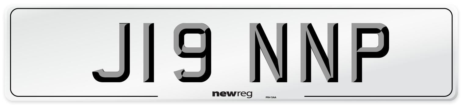 J19 NNP Number Plate from New Reg
